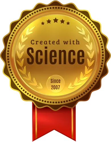 created with science, Since 2007 Badge